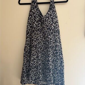 Fabletics Black and Cream Leopard Print Active Dress